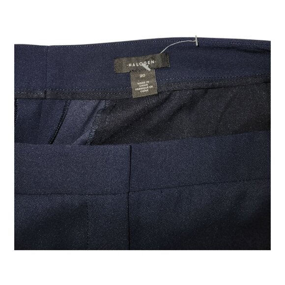 Halogen Wide Leg Crop Dress Pants Womens 20 Navy Blue Crepe Casual Office 0510 - Picture 4 of 5